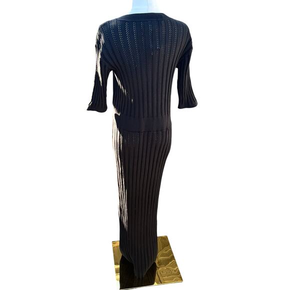 Varley Malia Knit Midi Dress Black Sz L - Picture 4 of 7